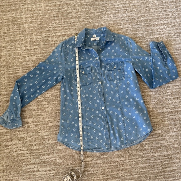 LOFT Softened Button Down Jean Top - Picture 3 of 4